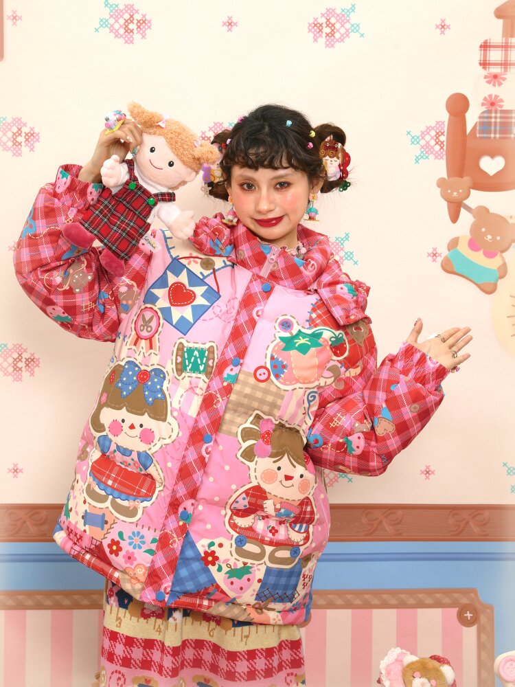 Red Pink White Duck Down Jacket【s0000015567】