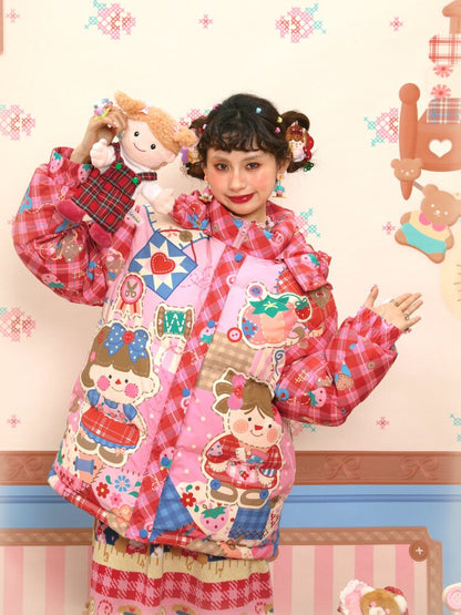 Red Pink White Duck Down Jacket【s0000015567】