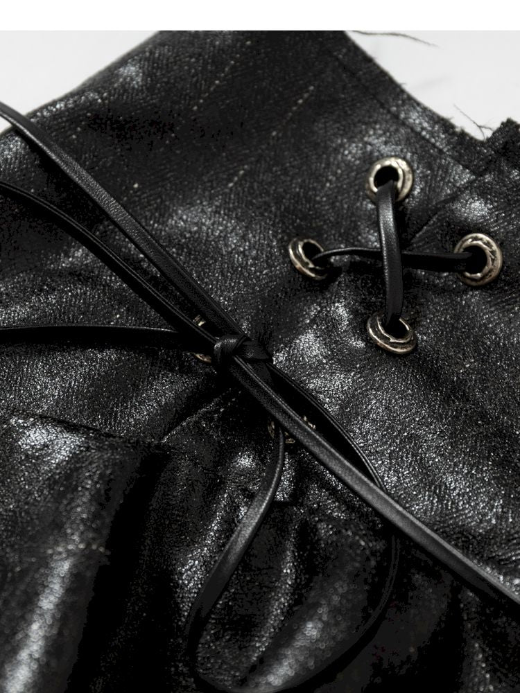 Heavy leather bustier skirt【s0000013467】