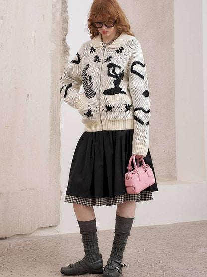 Fair Isle Autumn Knit Cardigan Jacket【s0000014388】