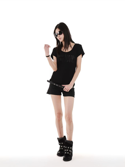 Digital Print Faux Cashmere T-Shirt【s0000018228】