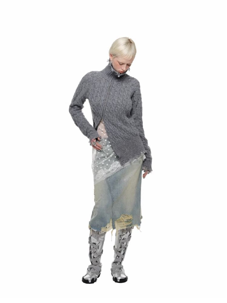 Slant Placket Knit Cardigan【s0000011576】