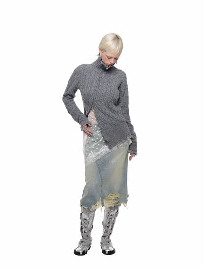 Slant Placket Knit Cardigan【s0000011576】