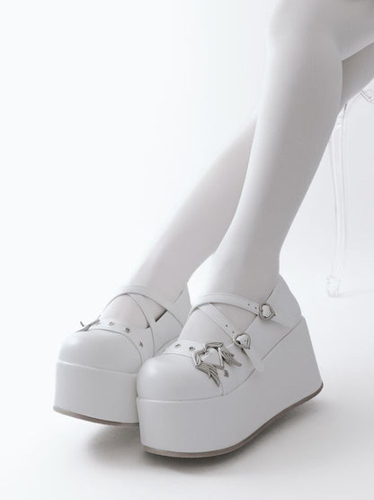 Gothic angel devil thick-soled shoes【s0000012965】