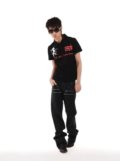 Embroidered Polo Street T-Shirt【s0000018251】