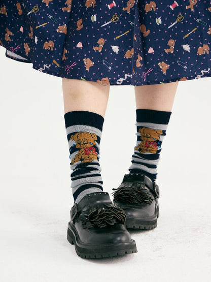 Striped Bear Little House Socks【s0000018722】