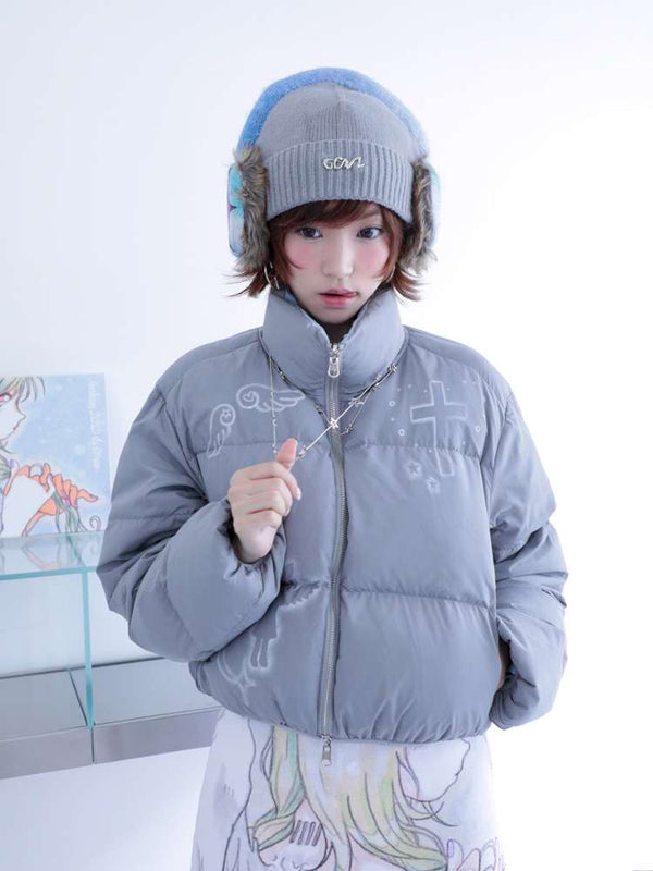 Dreamcore Blue Gray Reversible Padded Jacket【s0000014698】