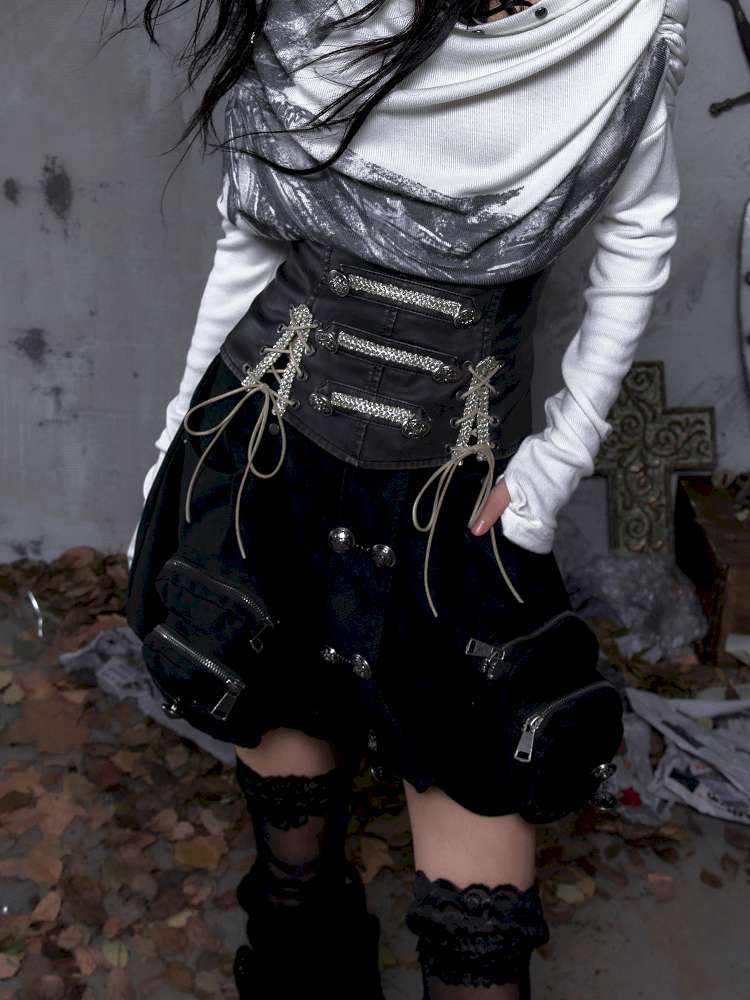 Double-breasted belted waist belt【s0000014464】