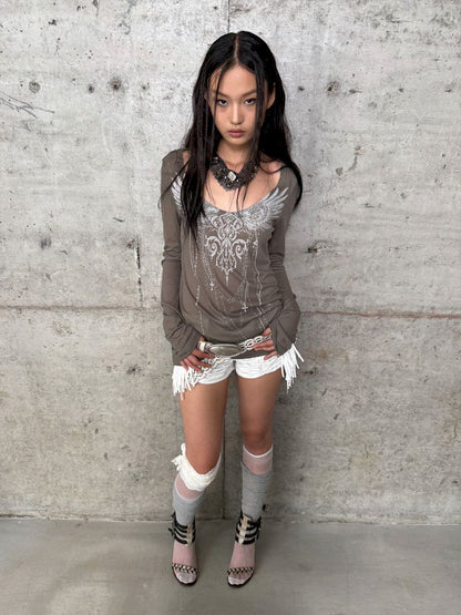 Micro-Stretch Fabric Low-Waist Shorts【s0000012704】