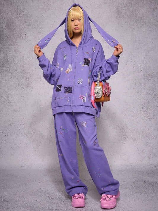 Rhinestone Heavy Duty Sweatpants【s0000018740】