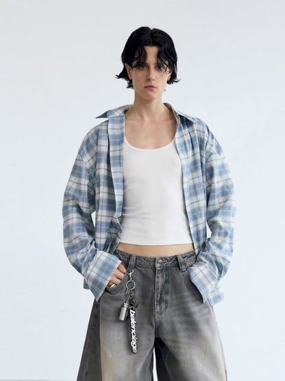 Plaid thin long-sleeved shirt【s0000013202】