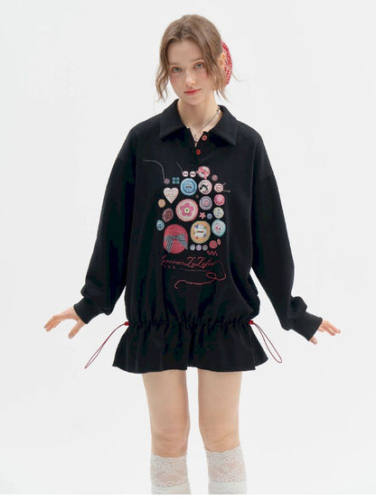 Neck Waist Slimming Sweatshirt【s0000012217】
