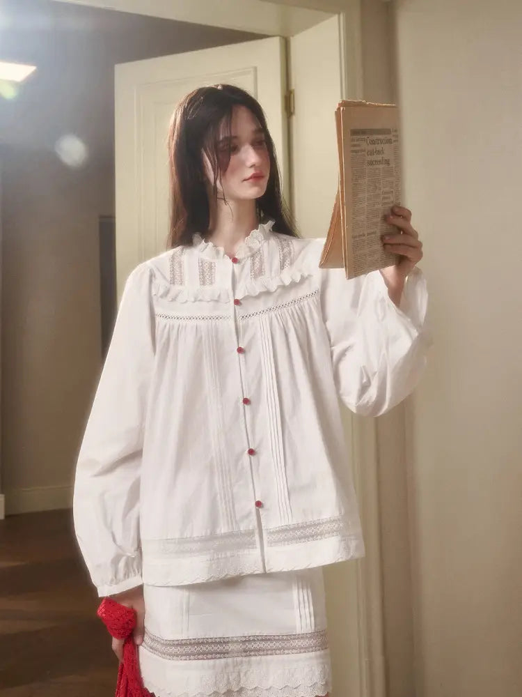 Natural Cotton Shirt Skirt Set【s0000014330】