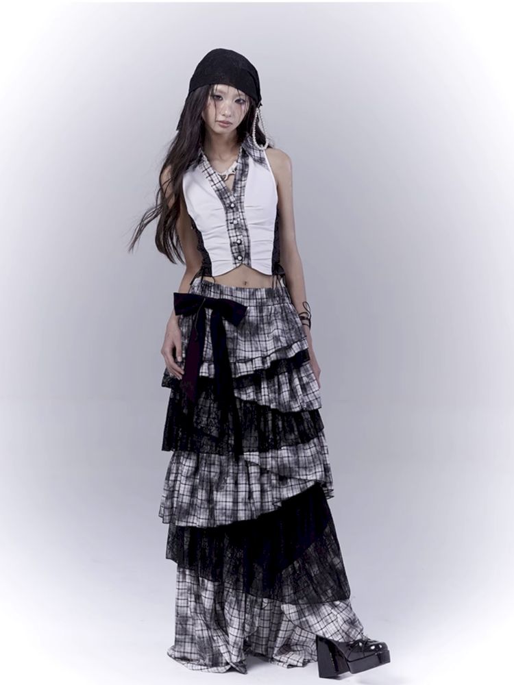 Plaid model splicing shirt【s0000012374】