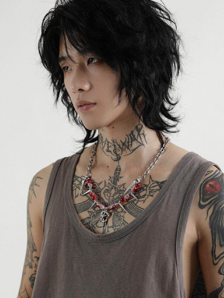 Handmade Y2K Punk Beaded Necklace【s0000018966】