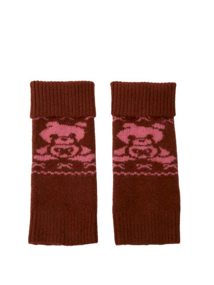 Bear Print Brown Knitted Leg Cover【s0000015035】