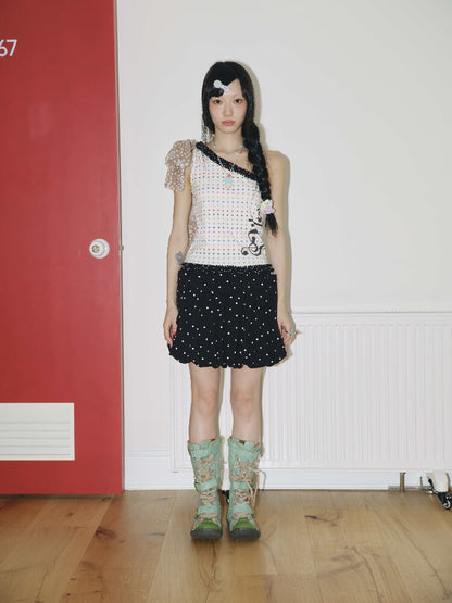 Vintage Polka Dot Note Top Camisole【s0000018704】