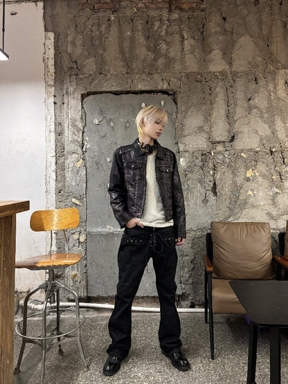 Stacked Raw Denim Zipper Jeans【s0000018188】