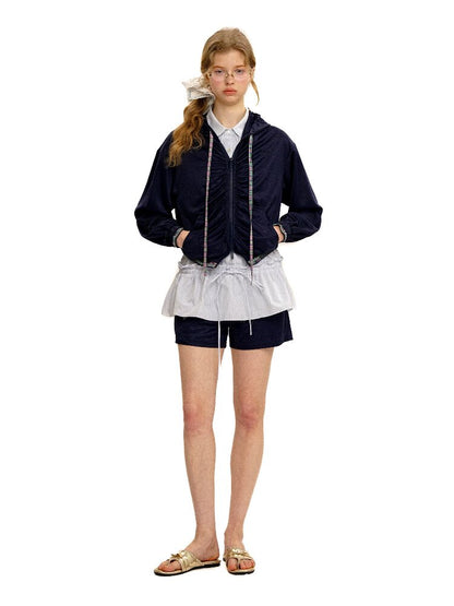 Mesh Hooded Color Blocked Jacket【s0000017417】