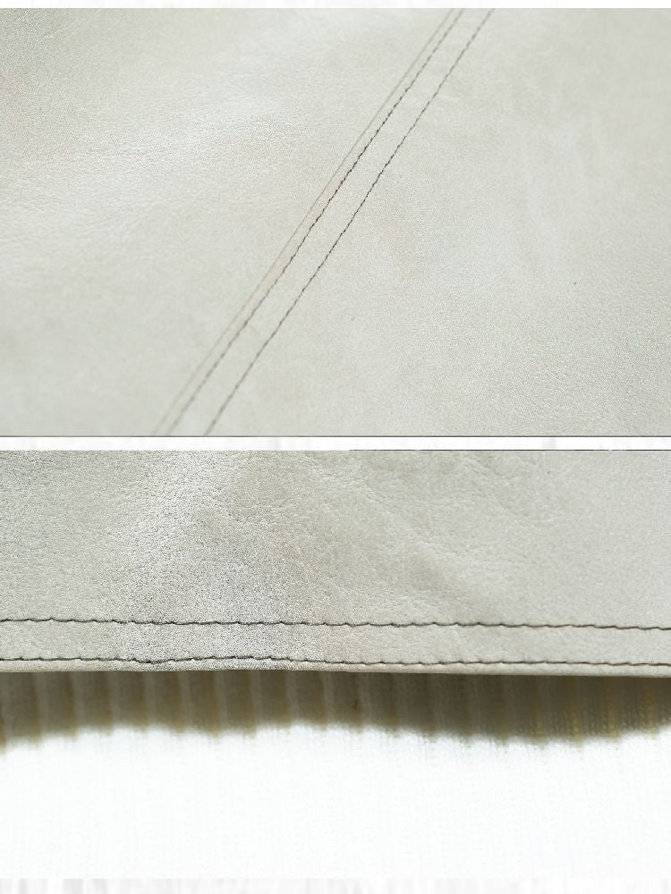 Fake Two Piece Pu Leather Jacket【s0000011252】