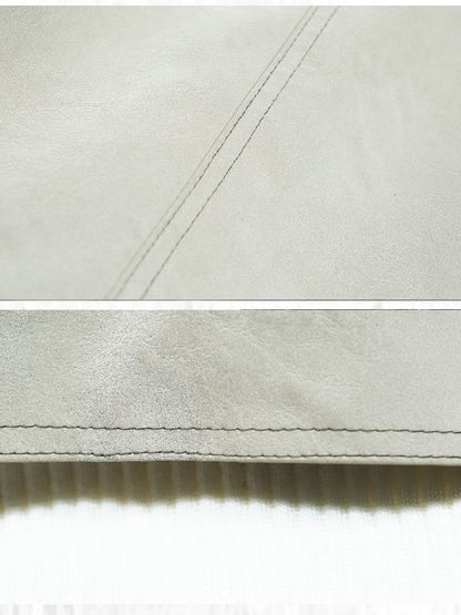 Fake Two Piece Pu Leather Jacket【s0000011252】