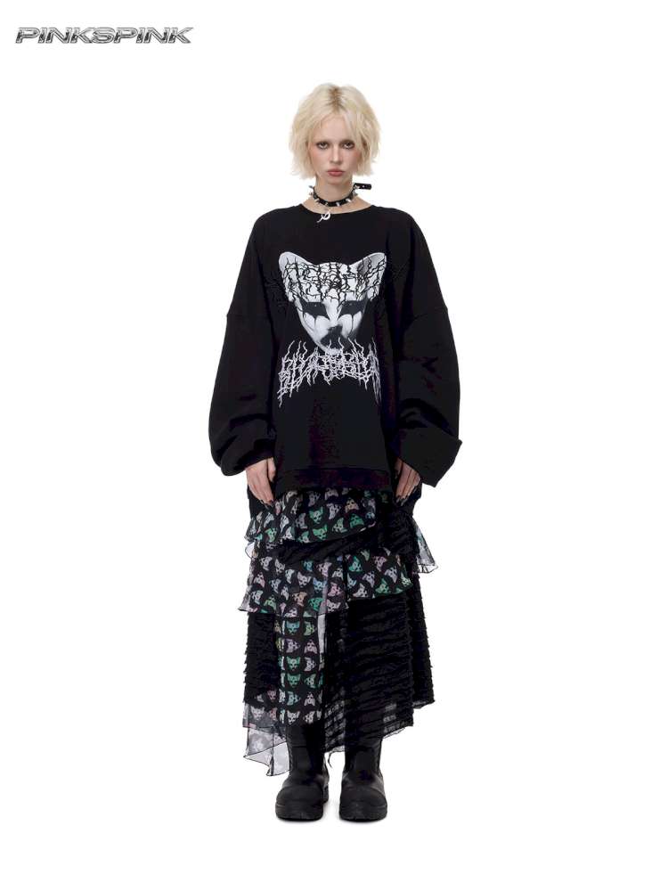 Black Metal Mesh Star Skirt【s0000015125】