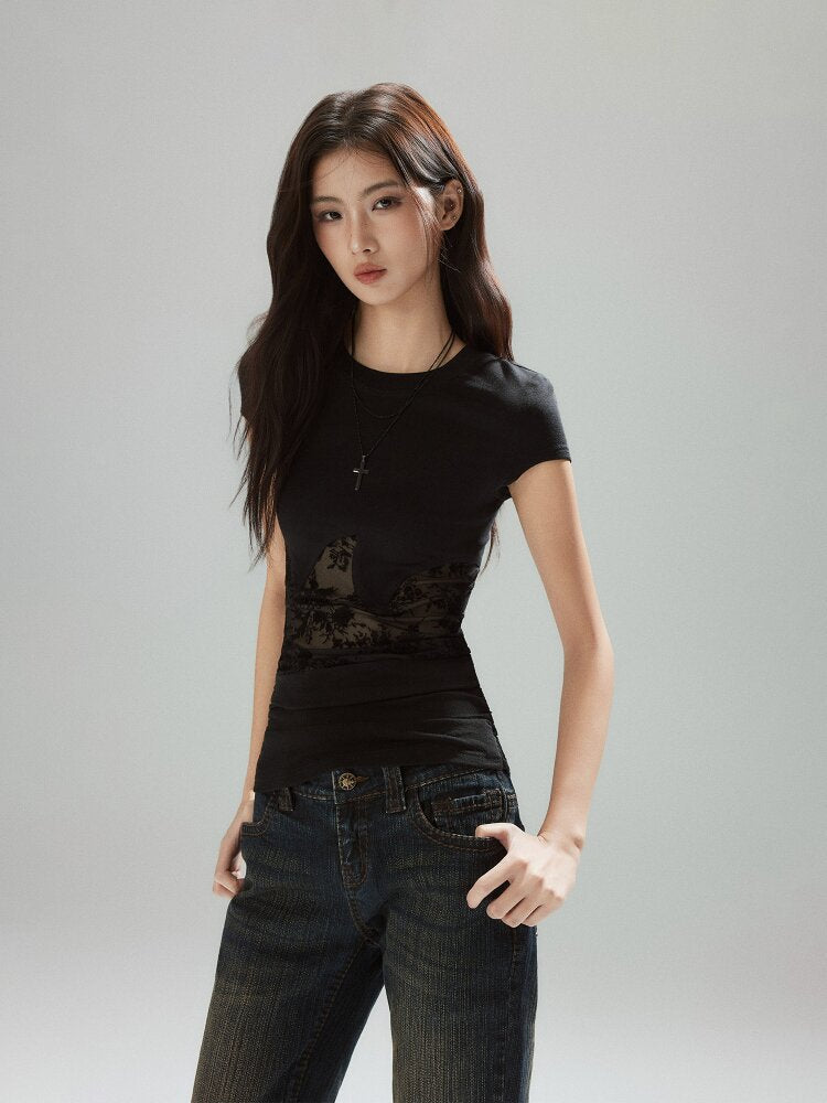 Two-Color Panelled Lyocell Top【s0000015596】