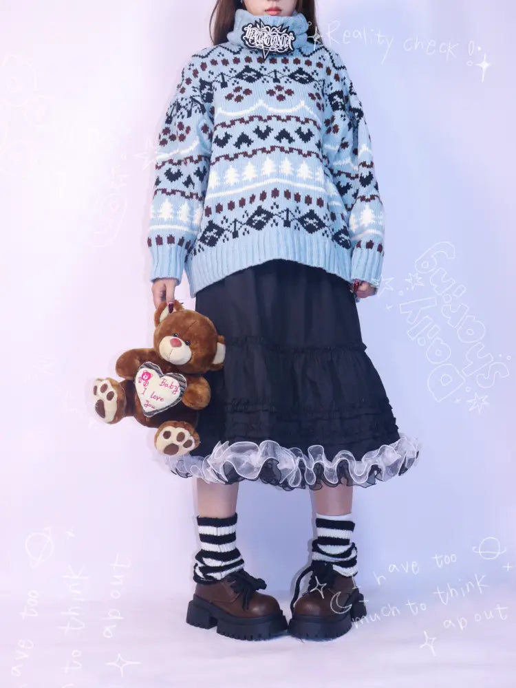 Hand-Knitted Jacquard Sweater【s0000014348】