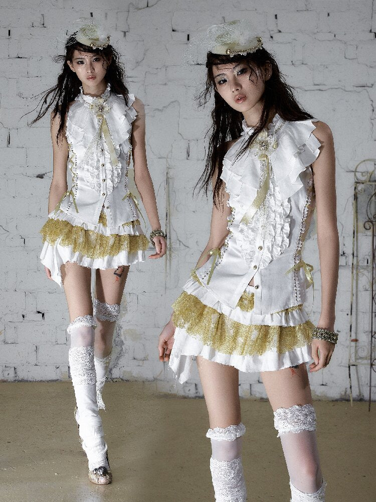 Medieval Ruffled Halter Camisole Top【s0000017235】