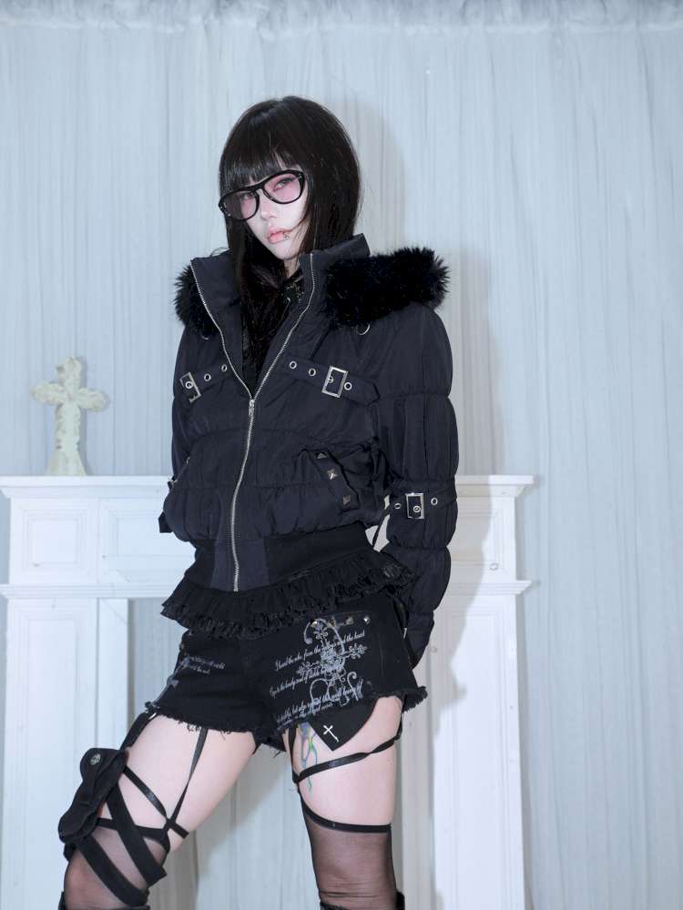 Detachable Hat Black Pink Two Tone Suit【s0000014679】