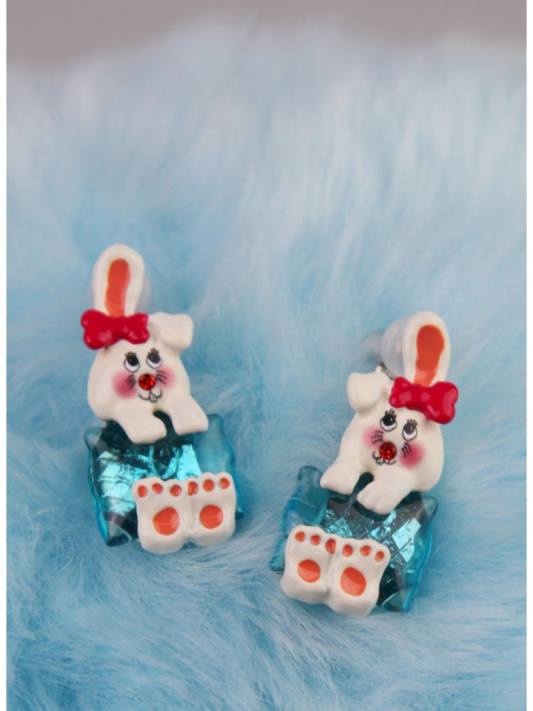 Transparent Pillow Bunny Earrings【s0000013922】