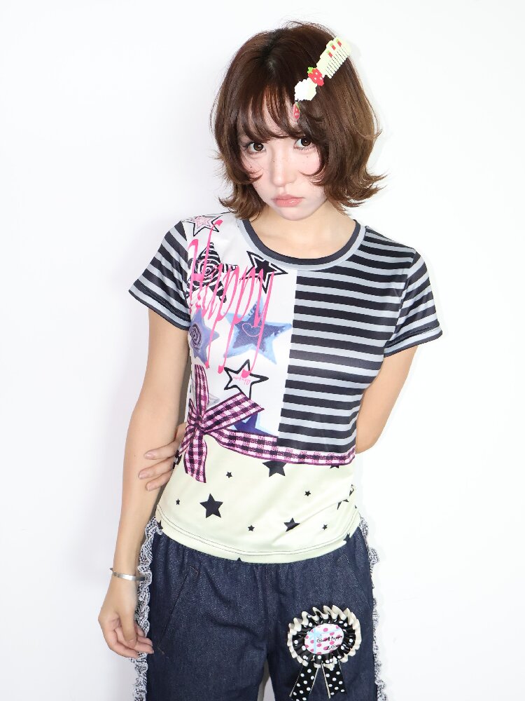 Light Sub Punk Short Sleeve Top【s0000018683】