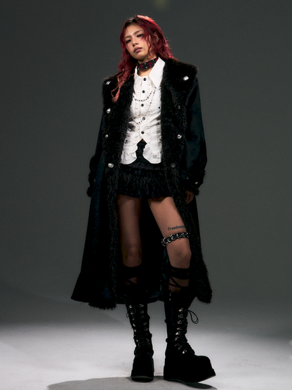 Lace Up Silhouette Tweed Coat【s0000015022】