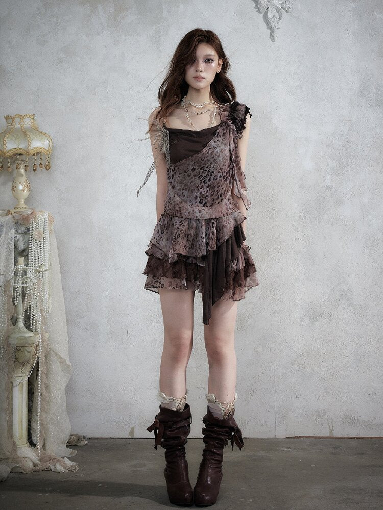 Vintage Leopard Patchwork Camisole【s0000017857】