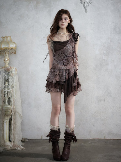 Vintage Leopard Patchwork Camisole【s0000017857】