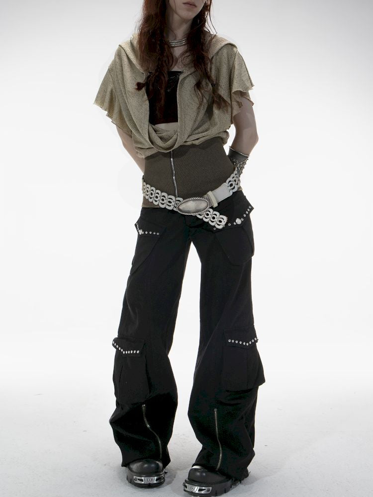 Wide Leg Narrow Crotch Work Pants【s0000012705】