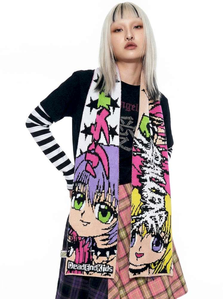 2D Anime Subculture Kpop Knitted Scarves【s0000014917】