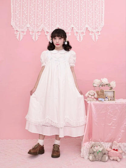 Neck Wreath Bow Embroidered Dress【s0000013491】