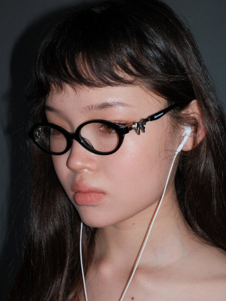 Metal Bow Round Glasses【s0000017439】