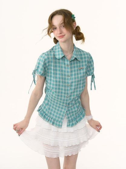 Plaid Short Sleeve Shirt【s0000012265】