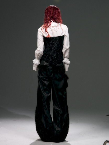 Fur Stitched Wide Scimitar Pants【s0000015020】