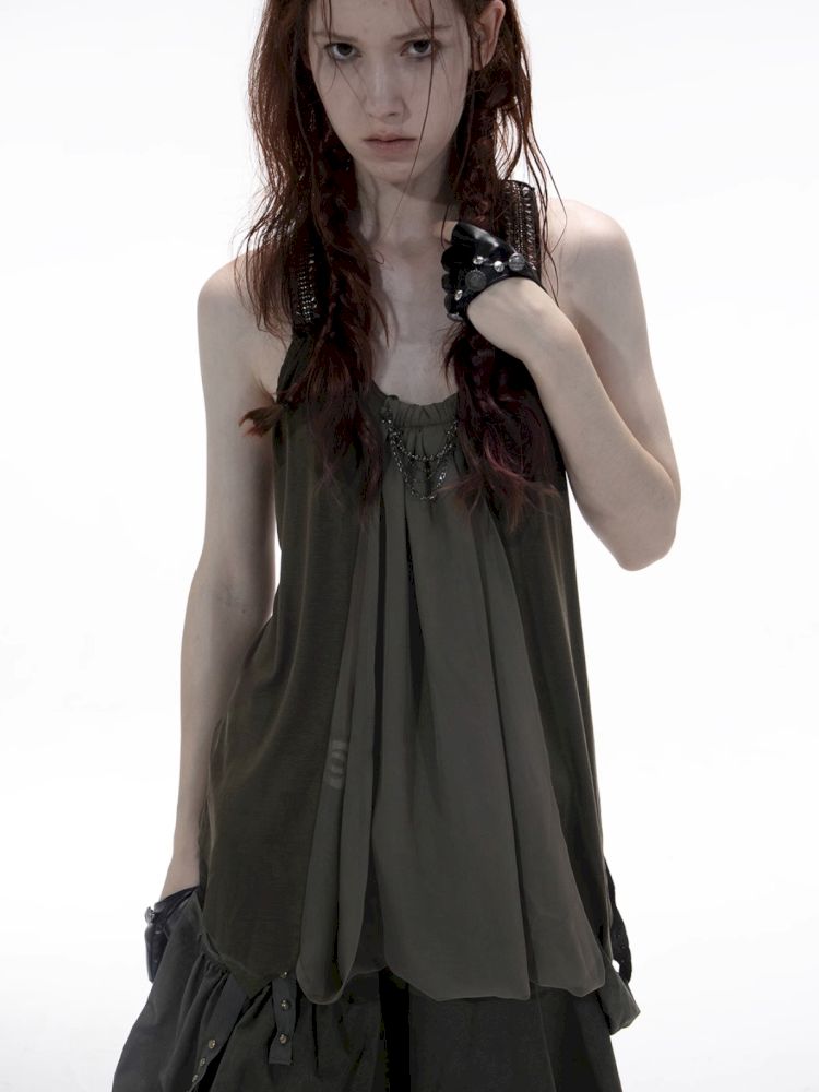 Loose A-line Y-shaped Doll Tank Top【s0000012711】