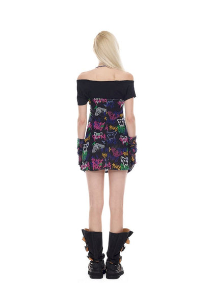 Slim-fit elastic punk Y2K dress【s0000012984】