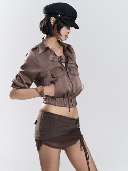 Design-Inspired Satin Jacket【s0000018482】