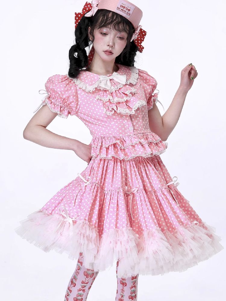 Polka Dot Halter Dress【s0000012185】