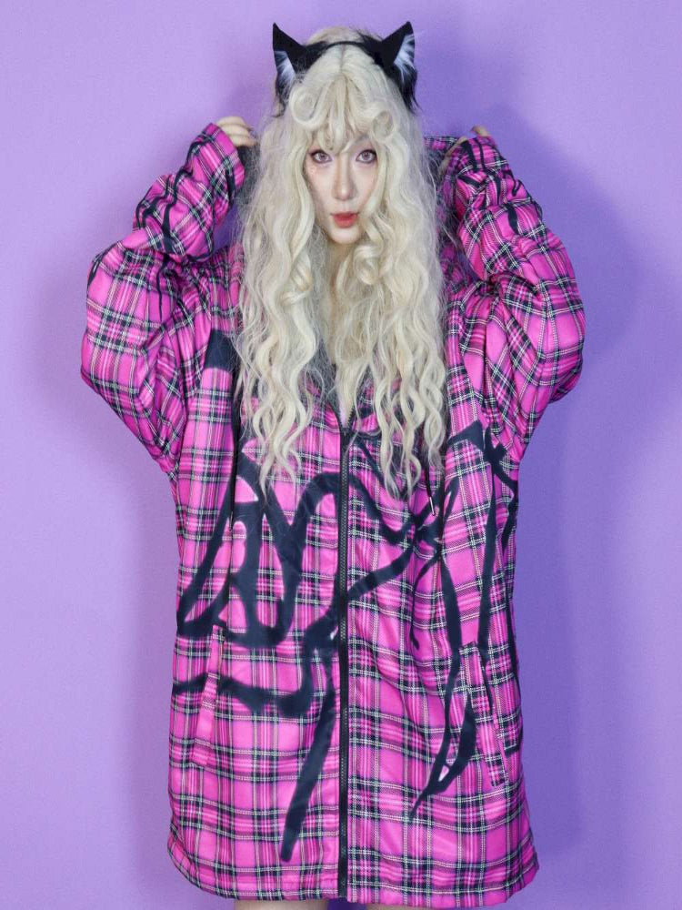 Y2K Subculture Loose Hooded Fleece Jacket【s0000014632】