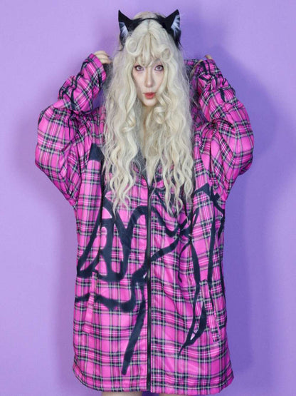 Y2K Subculture Loose Hooded Fleece Jacket【s0000014632】