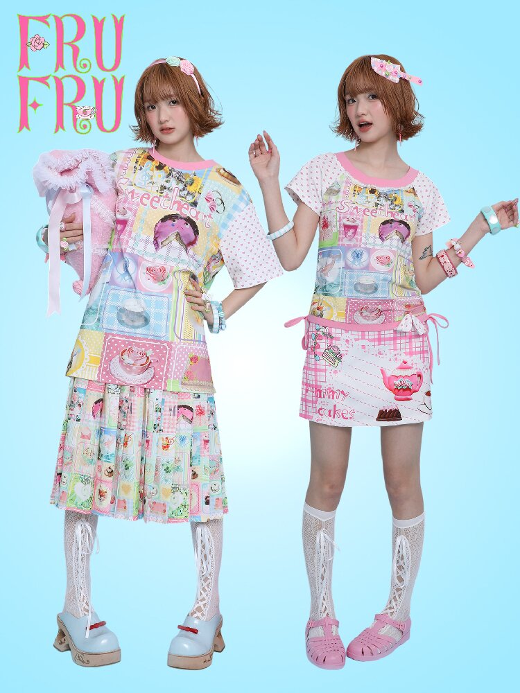 Cake Dessert Printed Loose T Shirt【s0000017455】