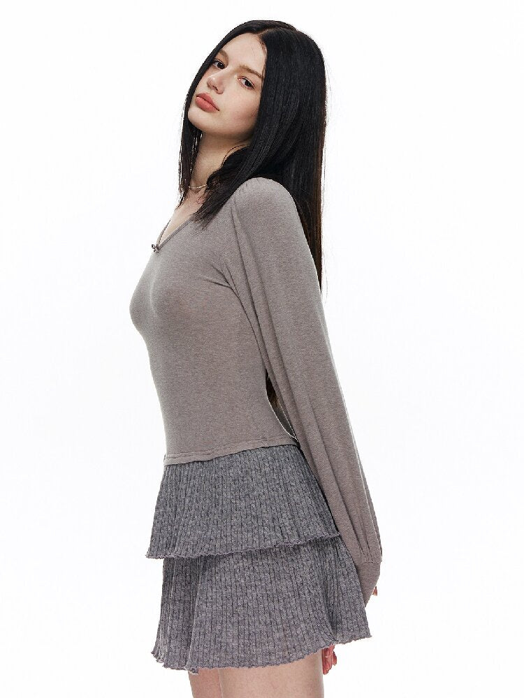 Lantern Patchwork Knitted Skirt【s0000015882】