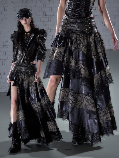 Lace Patchwork Irregular Skirt【s0000015935】